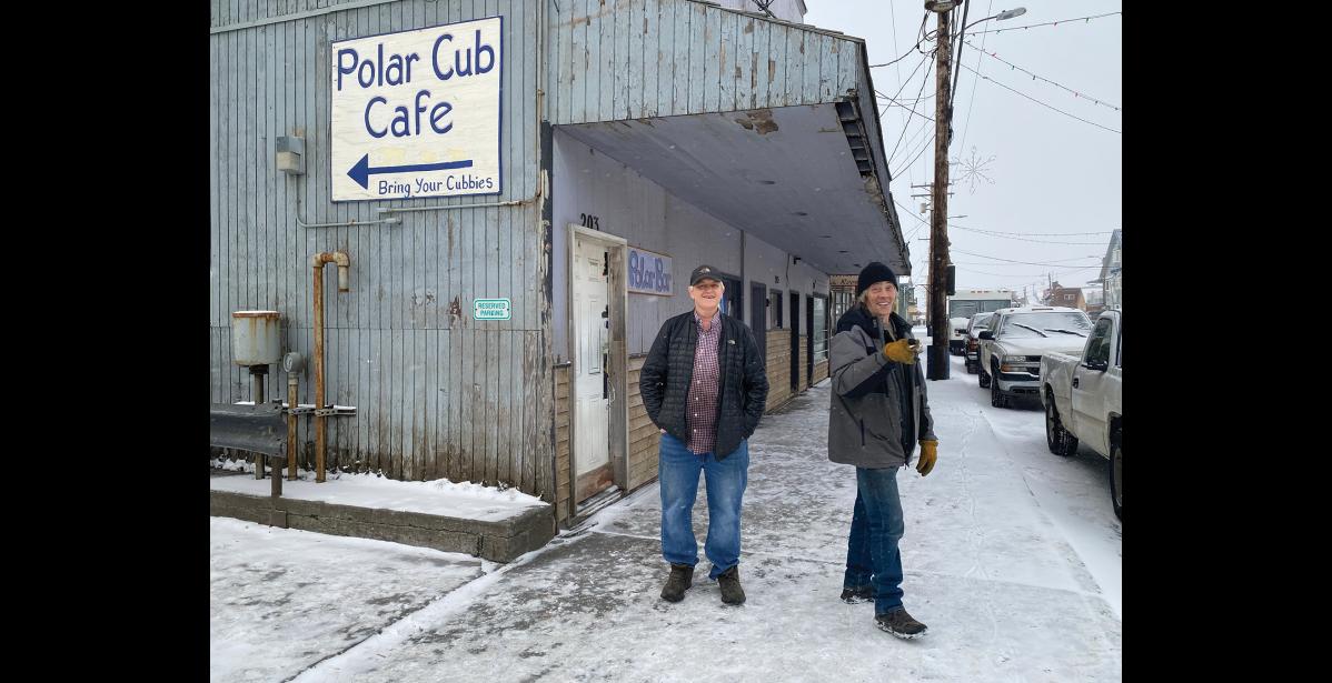 Photo by Anna Lionas POLAR BROTHERS–Pat and Bill Krier stand outside the Polar Building on a smoke break, January 10. The Brothers recently sold Polar Enterprises after 25 years of their family’s ownership but will be sticking around for a few months to execute a smooth transition.