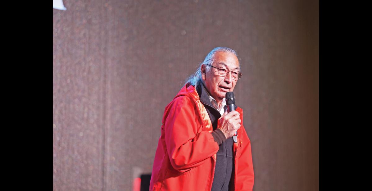 Photo by Megan Gannon Willie Hensley speaks at AFN.