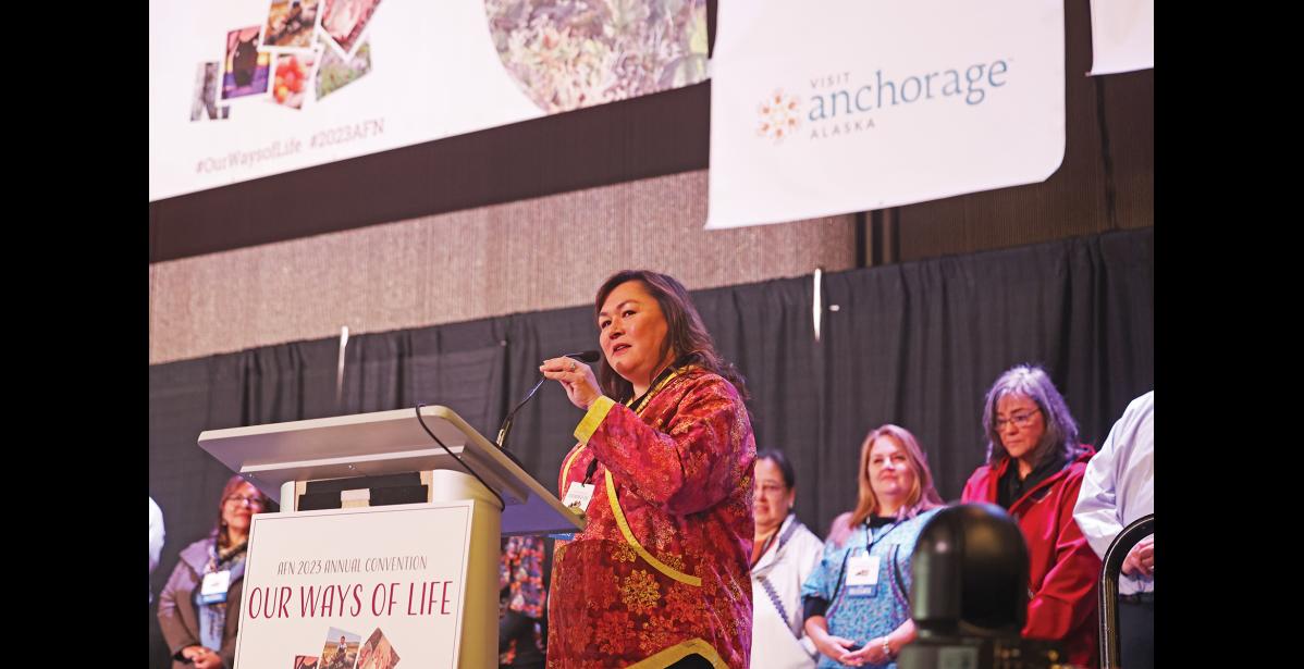 Photo by Megan Gannon KAWERAK — President and CEO of Kawerak Melanie Bahnke told AFN about three of the eight priorities the organization’s board recently identified during its recent strategic planning cycle: addressing the lack of access to housing; advocating for water and sewer projects; and improving workforce and job opportunities.
