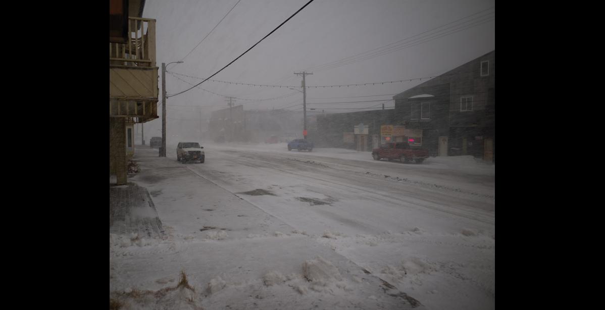 Photo by Nils Hahn A snow storm caused delays in flight traffic.