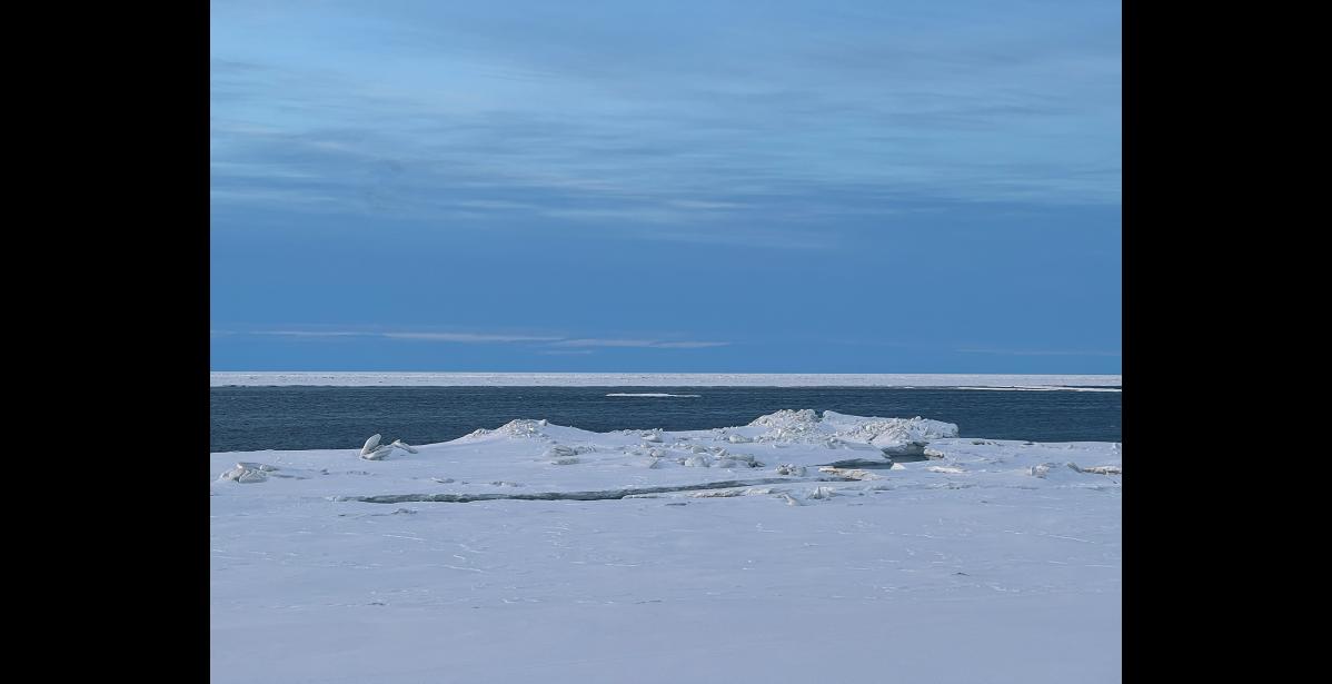 Photo by Diana Haecker Ice broke off in front of Nome on February 10.