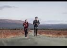 THE LONG ROAD—Carol Seppilu and Tim LeMaire run the long and lonesome road from Council on their way to Nome on Sept. 26. 