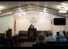 Photo by Ariana Crockett O'Harra SPEECH – Reverend Keith Bateman gives a speech during the Nome Nazarene 80th anniversary celebration on Friday, Sept. 12.