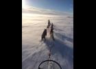 Photo by Diana Haecker Winds pick up loose snow and depending on the velocity of the wind, it feels like one is running on moving clouds or is stuck right in the middle of said clouds, while the wind is screaming and snow pelts one's face.